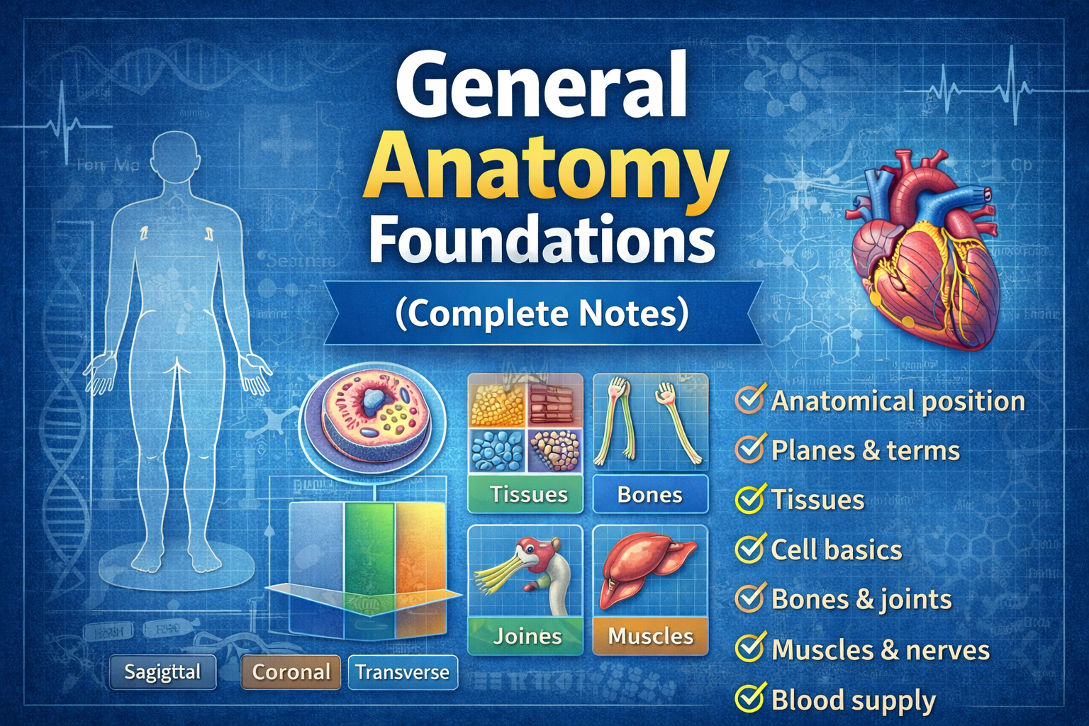 General Anatomy Foundations complete notes for AHS and DPT students